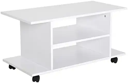 tv stand moderno con scaffalature e freni a sbalzo per soggiorno e camera da letto