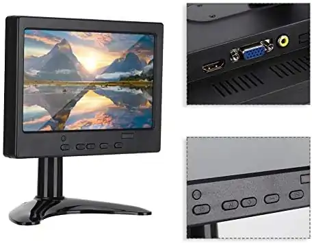 monitor da 7 pollici per veicoli e cctv con display da 1024x600 pixels