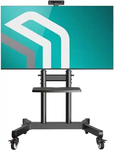 onkron ts1891-b mobile tv stand per schermo da 50 a 90 pollici con carrello e ruote, capienza massima 100 kg