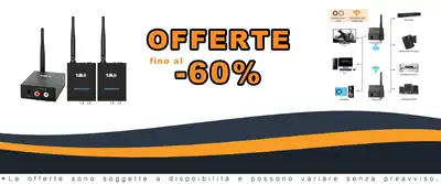 1Mii 3-in-1 Trasmettitore e Ricevitore Audio Wireless per 2 Altoparlanti